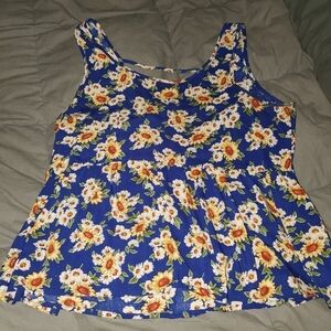 BLUE floral tank top